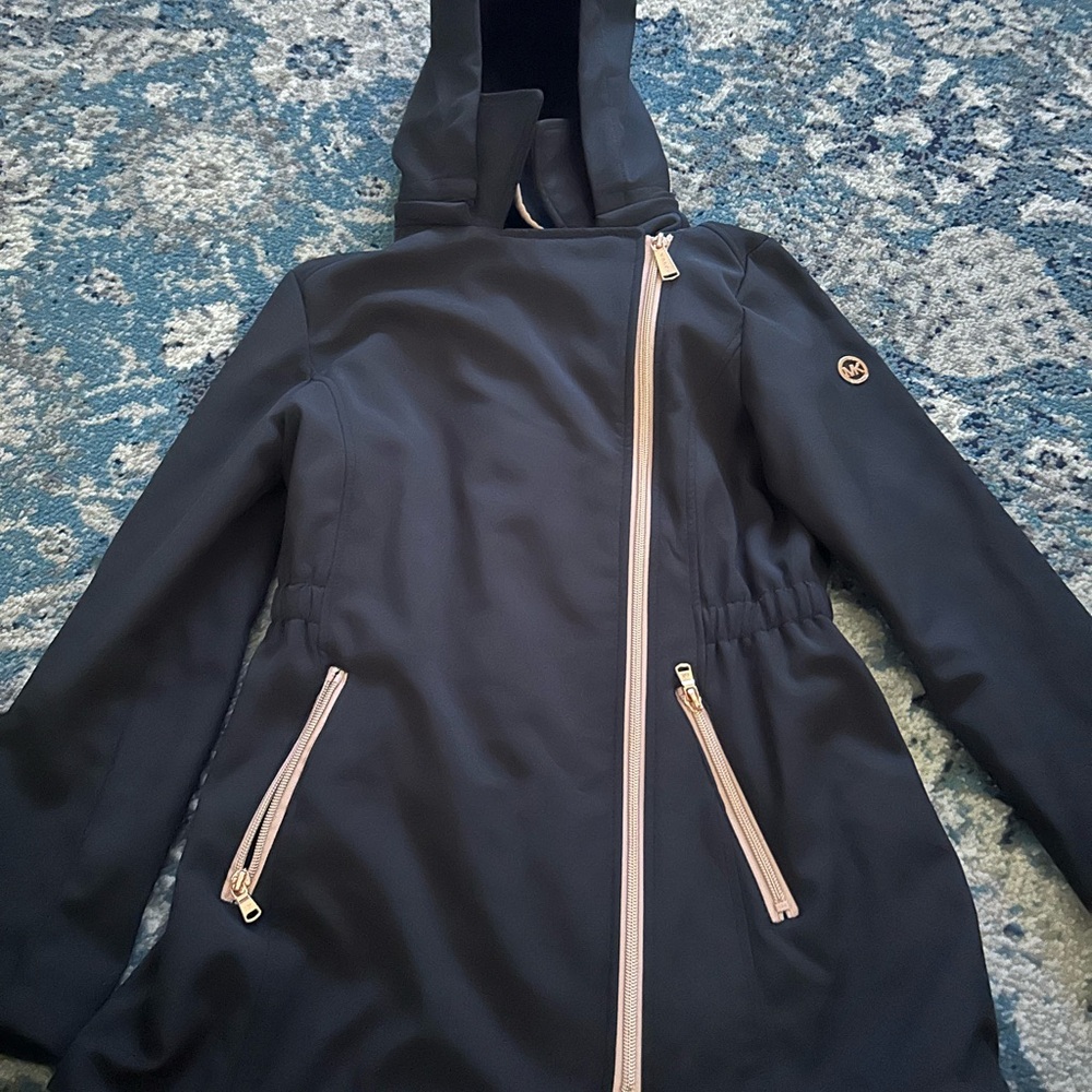 Michael Kors Black Asymmetrical Zip Ski Jacket